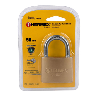 Candado de hierro de 50 mm con gancho corto