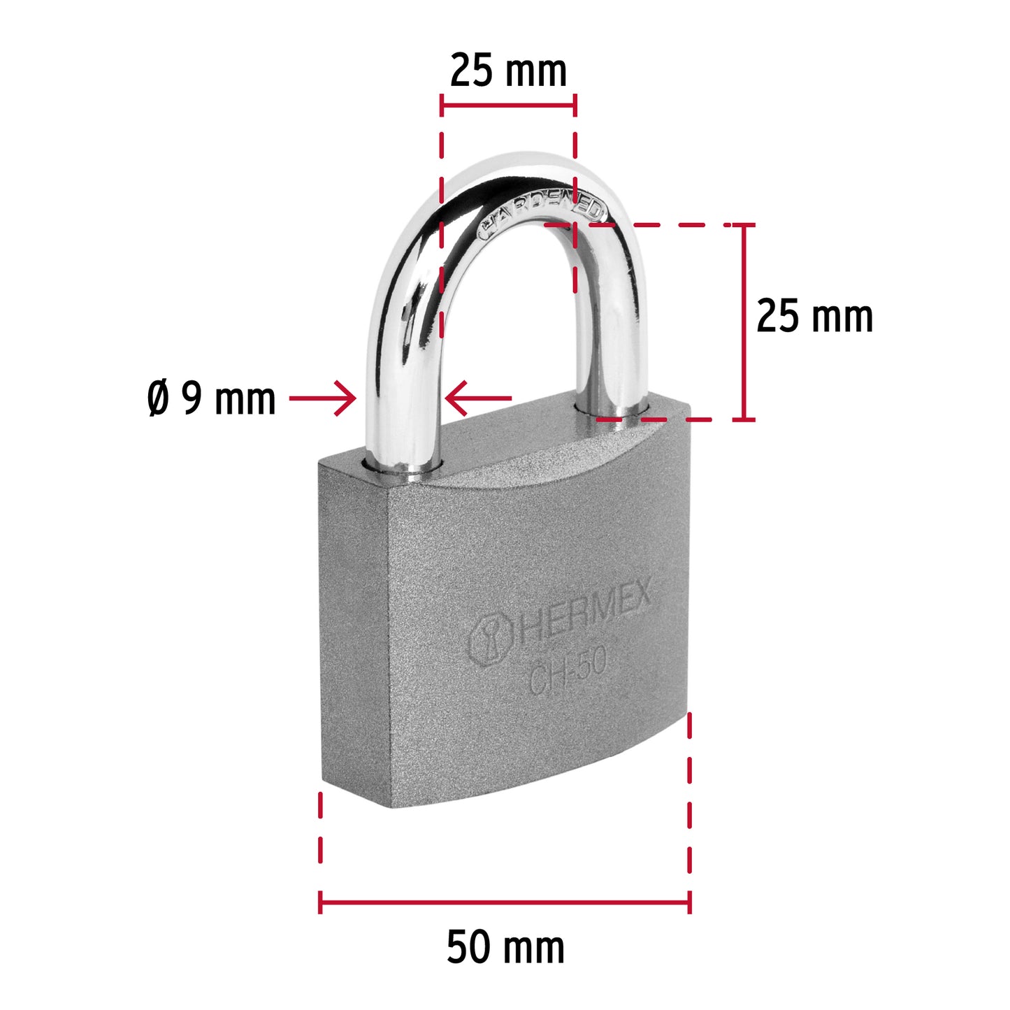 Candado de hierro de 63 mm con gancho corto