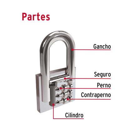 Candado de hierro de 63 mm con gancho corto