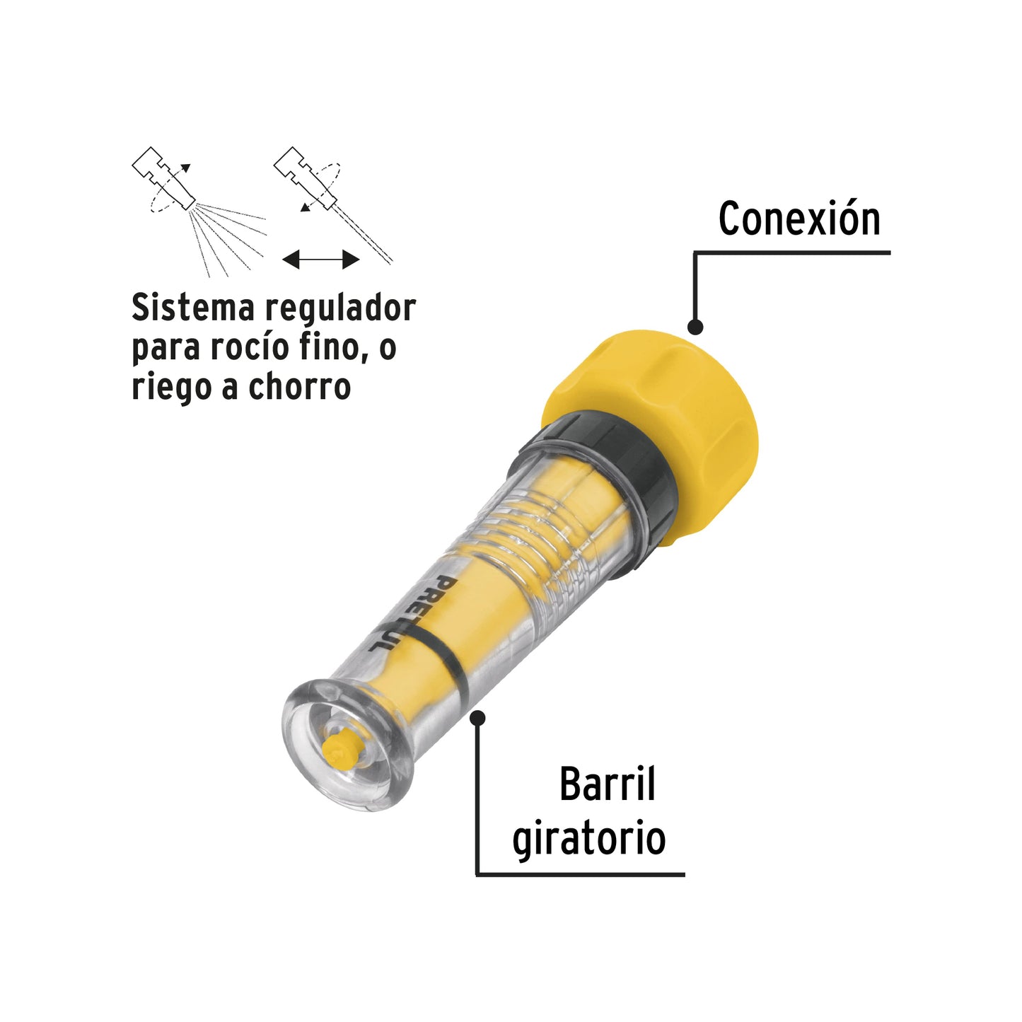 Chiflón 4pulg. de plástico para manguera
