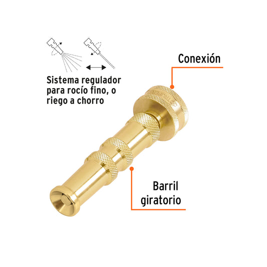 Chiflón de latón maquinado de 4" para manguera