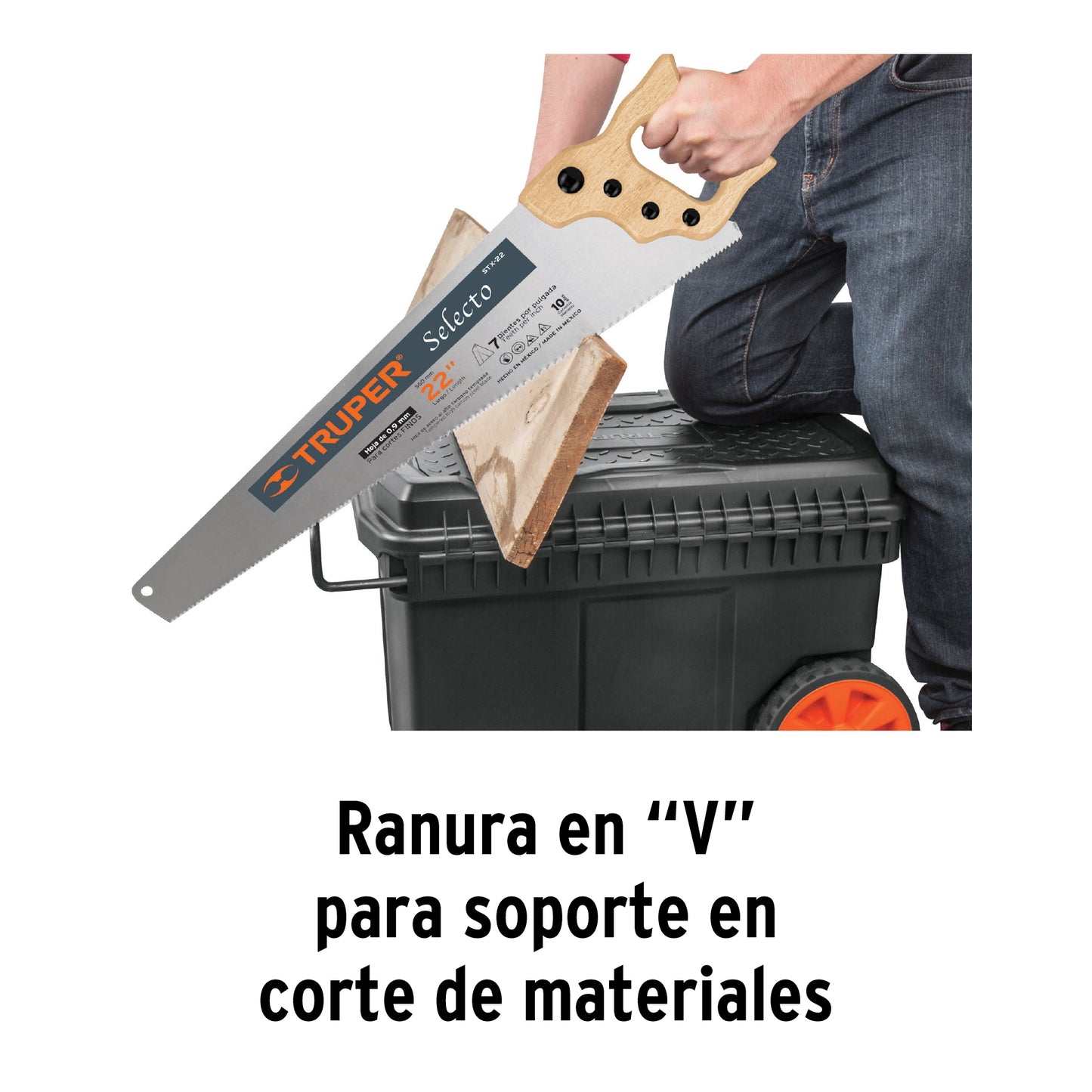 Caja para herramienta de 58 cm con ruedas y mango telescópico