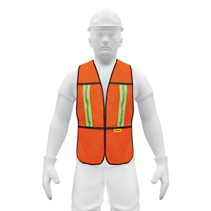 Chaleco de seguridad con cintas reflejantes naranja