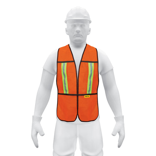 Chaleco de seguridad con cintas reflejantes naranja
