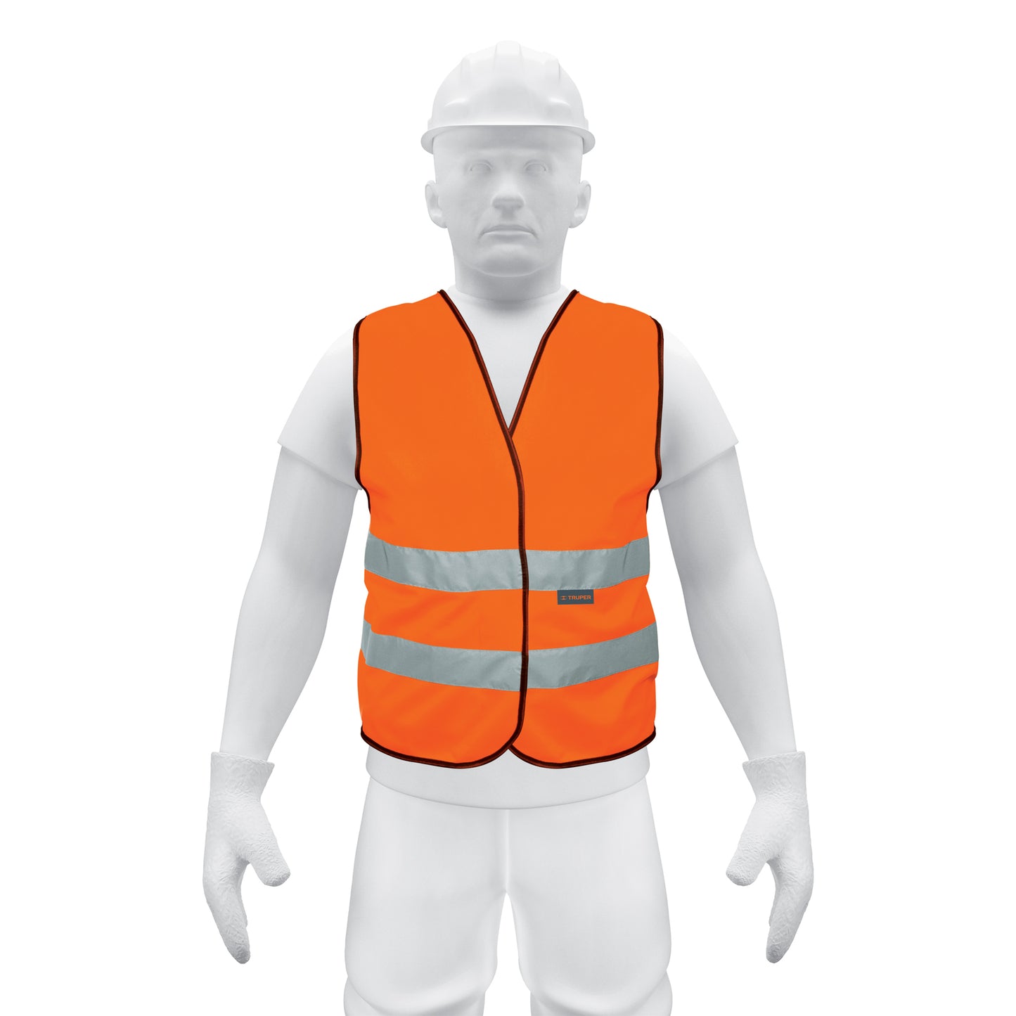 Chaleco de seguridad naranja con cintas de