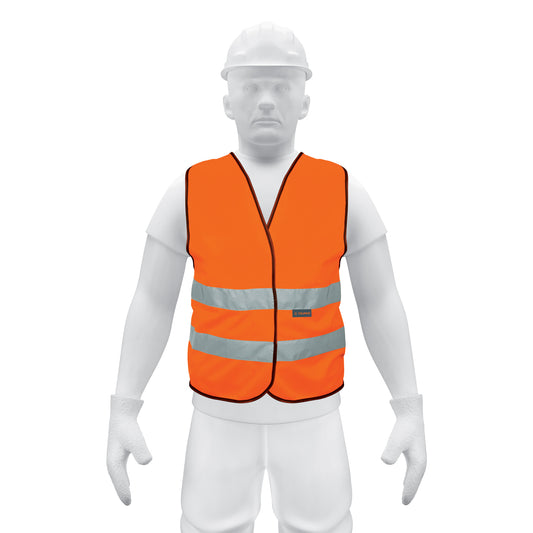 Chaleco de seguridad naranja con cintas de