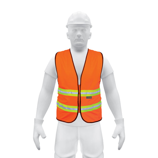 Chaleco de seguridad naranja alta visibilidad con