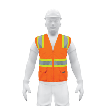 Chaleco de seguridad naranja con visibilidad