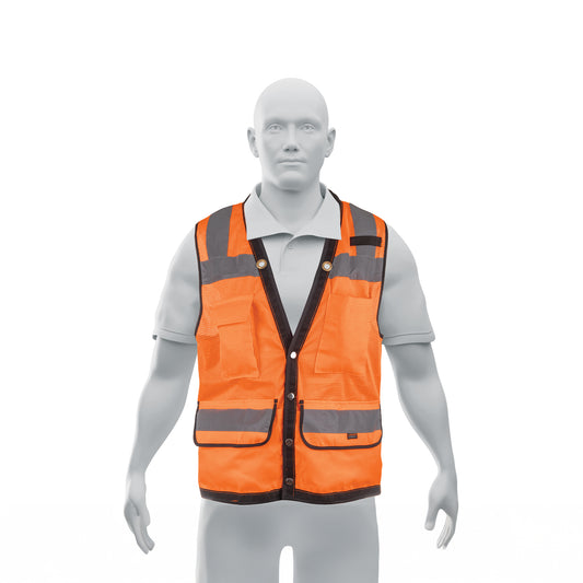 Chaleco seguridad reforzado naranja con bolsas G