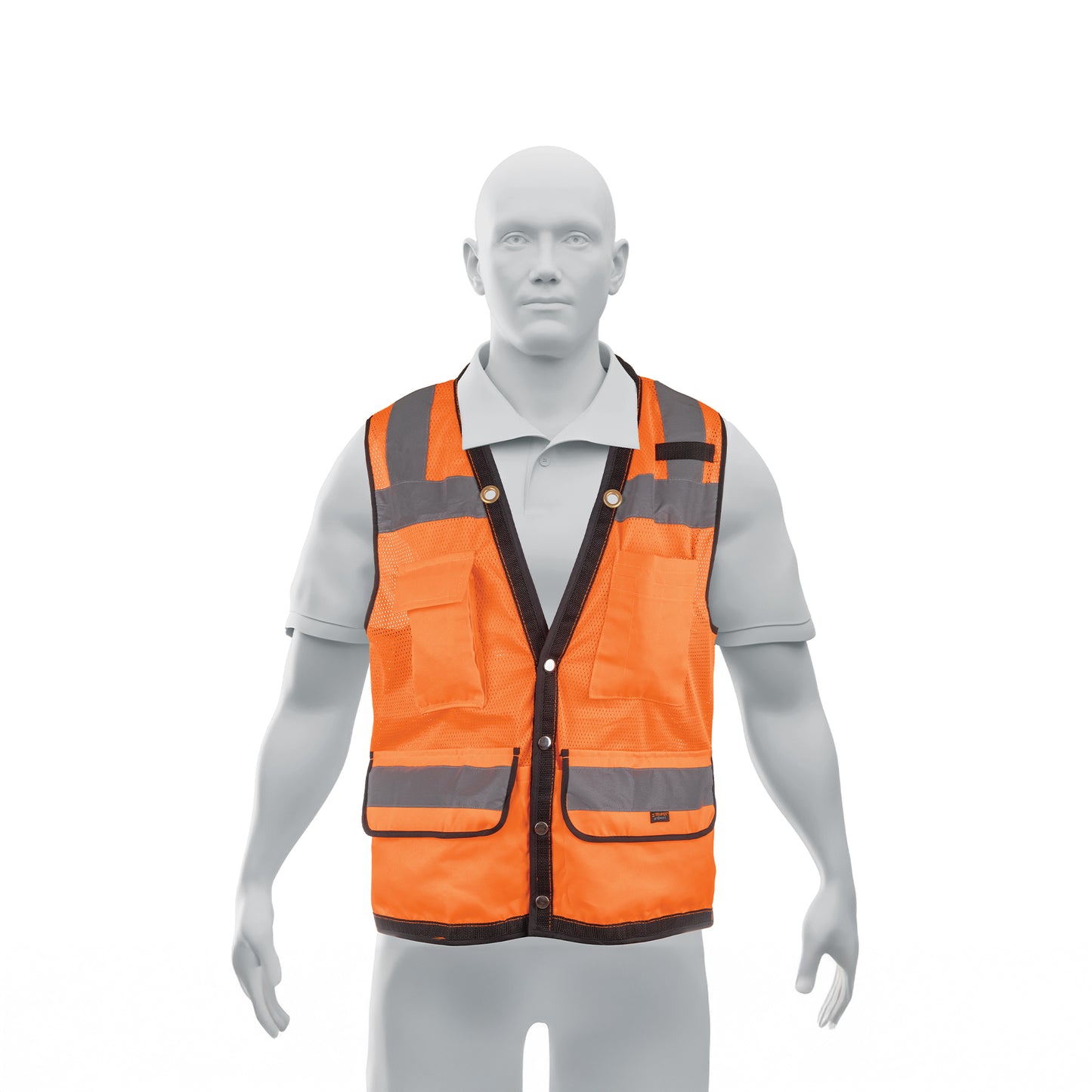 Chaleco seguridad reforzado naranja con bolsas M