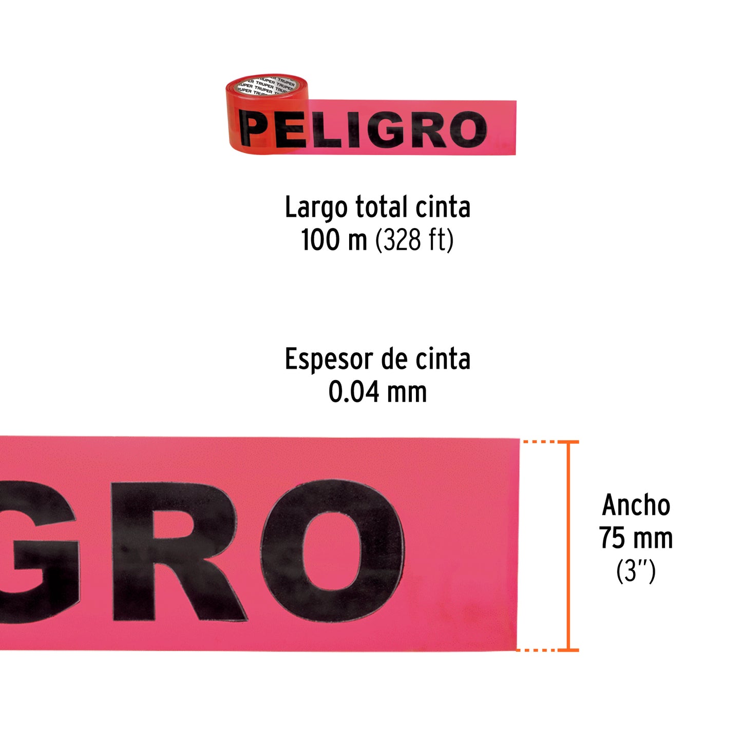 Cinta delimitadora 100 m color rojo