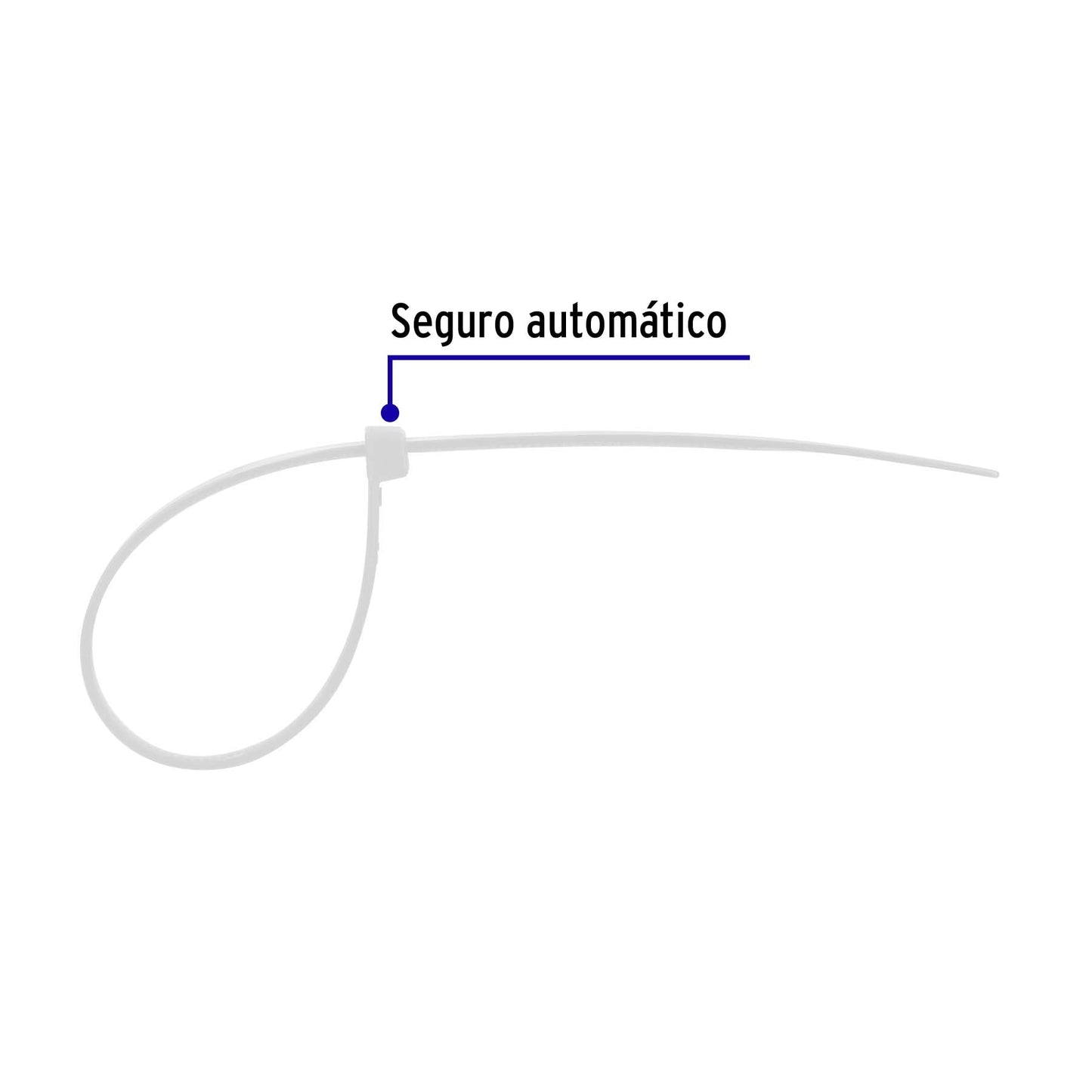 Bolsa con 1000 cinchos plásticos 18 lb de 200 x 2.5 mm natural