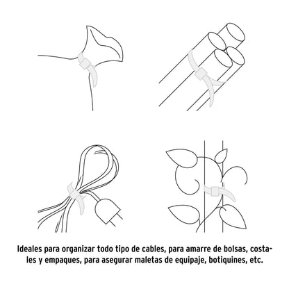 Bolsa con 50 cinchos plásticos 40 lb 150 x 3.5 mm natural