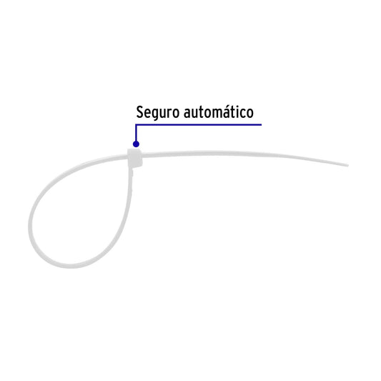 Bolsa con 50 cinchos plásticos 40 lb 200 x 3.5 mm natural