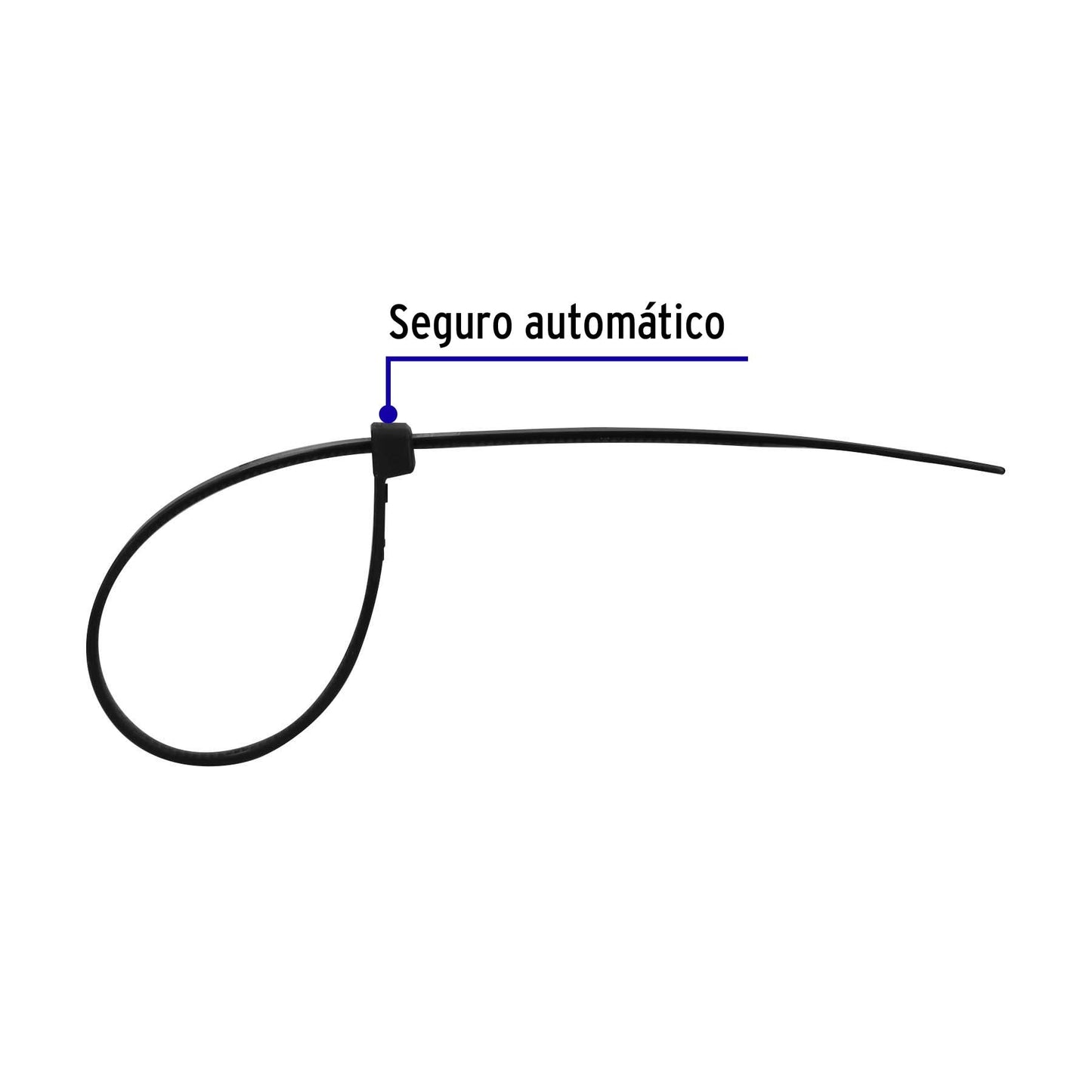 Bolsa con 50 cinchos plásticos 50 lb 250 x 4.5 mm negro