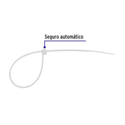 Bolsa con 1000 cinchos plásticos 50 lb 300 x 4.5 mm natural