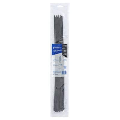 Bolsa con 25 cinchos plásticos de 50 lb de 50 cm de largo y 4.5 mm de ancho en color negro