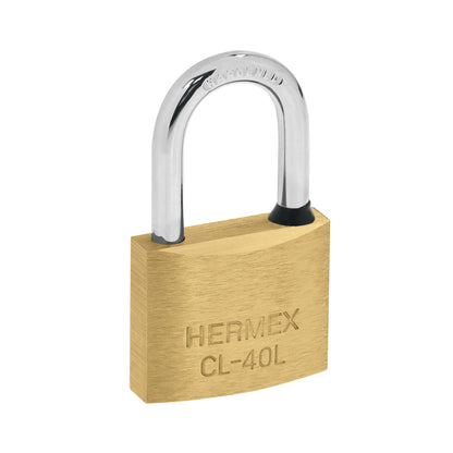 Blíster con 2 candados de latón de 40 mm con gancho largo