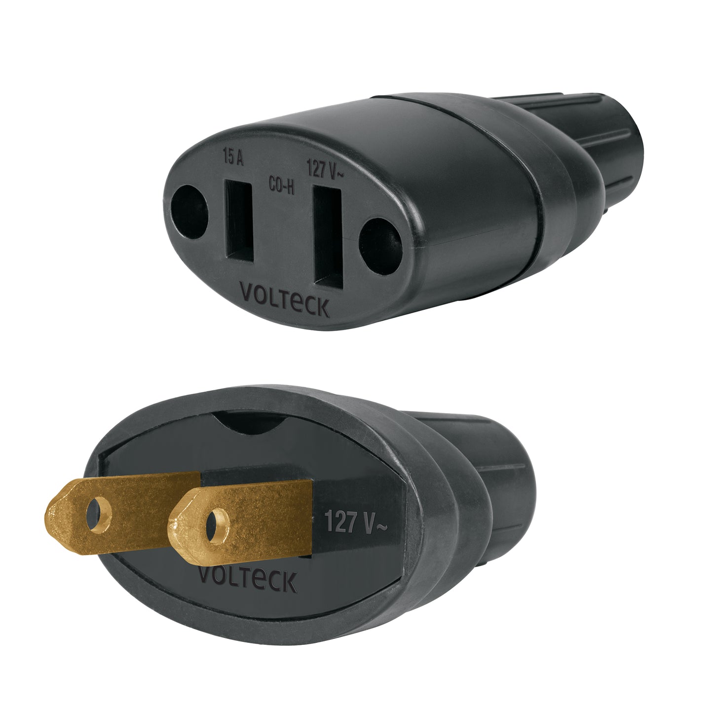 Clavija y contacto de hule de 127 V y 15 A en bolsa con 2 piezas