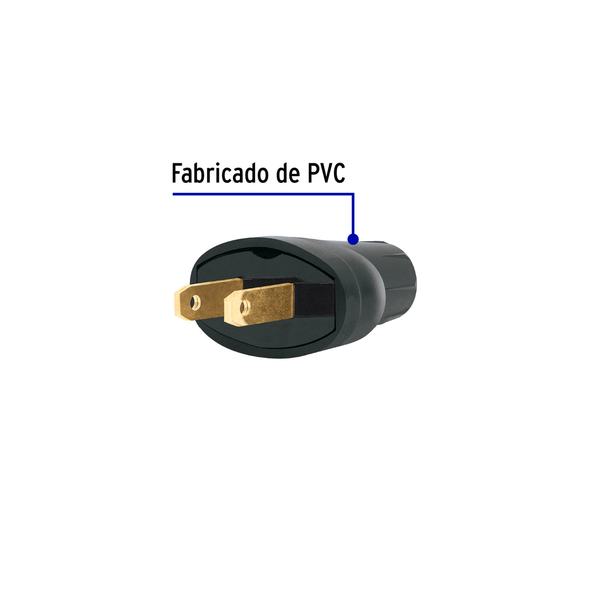 2 clavijas de PVC de 127 V y 15 A en bolsa con 2 piezas