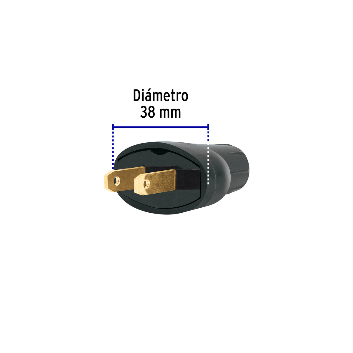2 clavijas de PVC de 127 V y 15 A en bolsa con 2 piezas