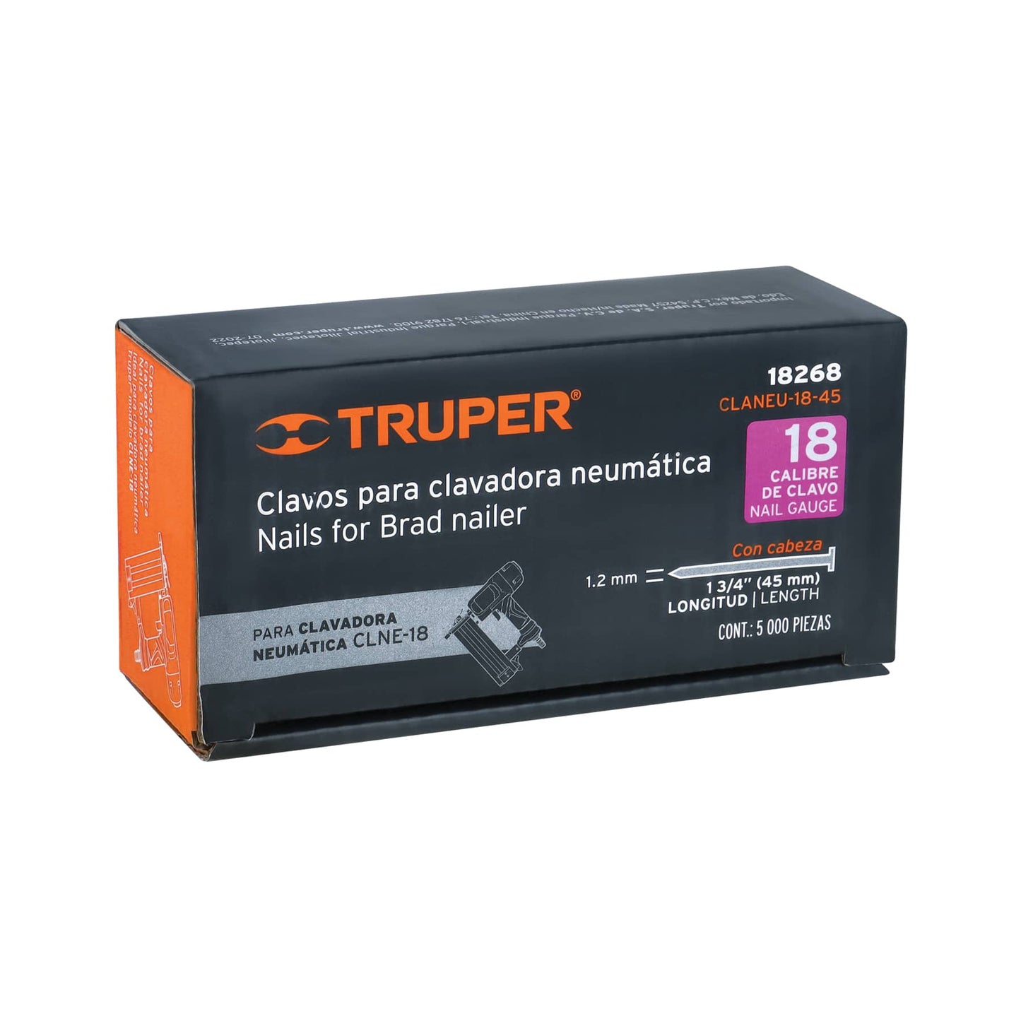 Caja 5000 clavos calibre 18 45 mm