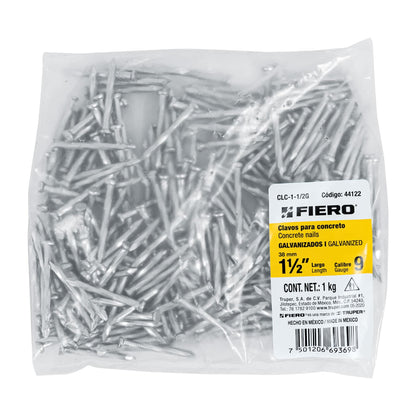 Clavos Concreto Galvanizados 1-1/2 Pulgada