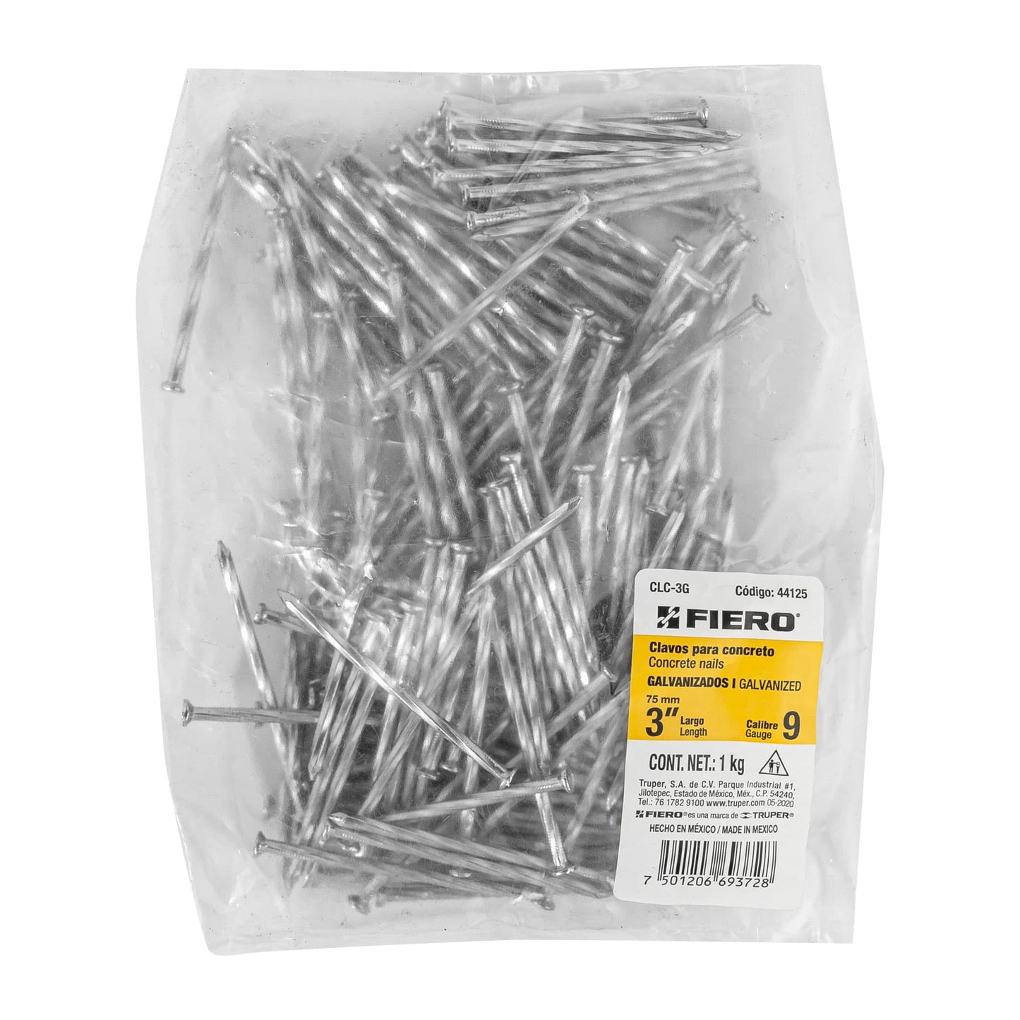 Clavos Concreto Galvanizados 3 Pulgadas