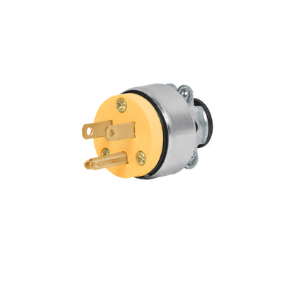 Clavija industrial blindada aterrizada de 127 V y 15 A con 2 polos + tierra