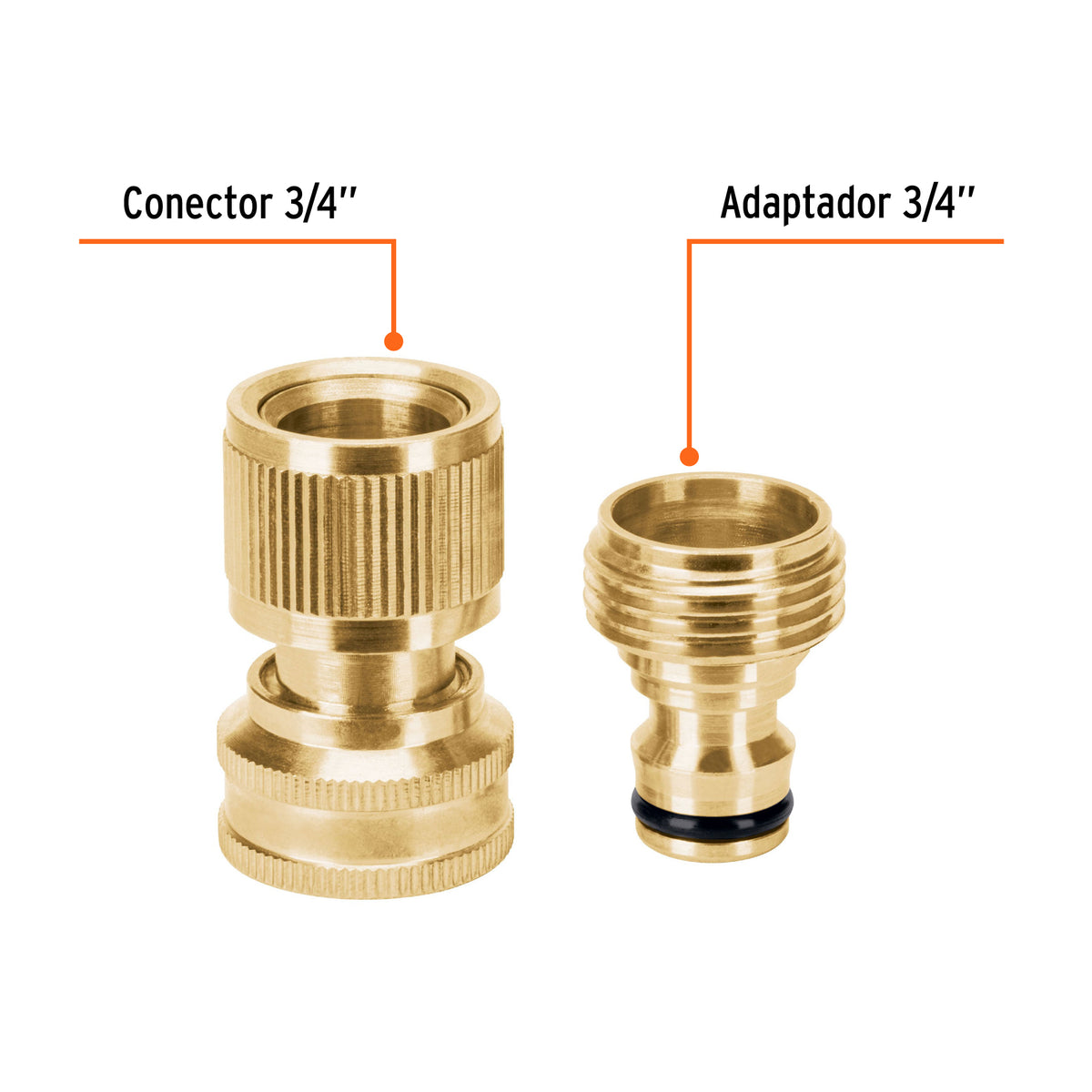 Conector rápido de latón, manguera-acc, sistema Click, 3/4" · vista 2
