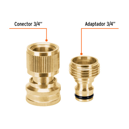 Conector rápido de latón, manguera-acc, sistema Click, 3/4" · vista 2