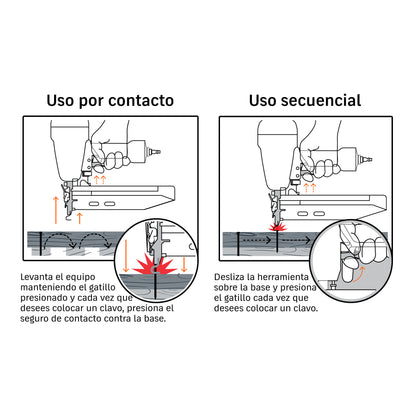 Clavadora neumática profesional calibre 16