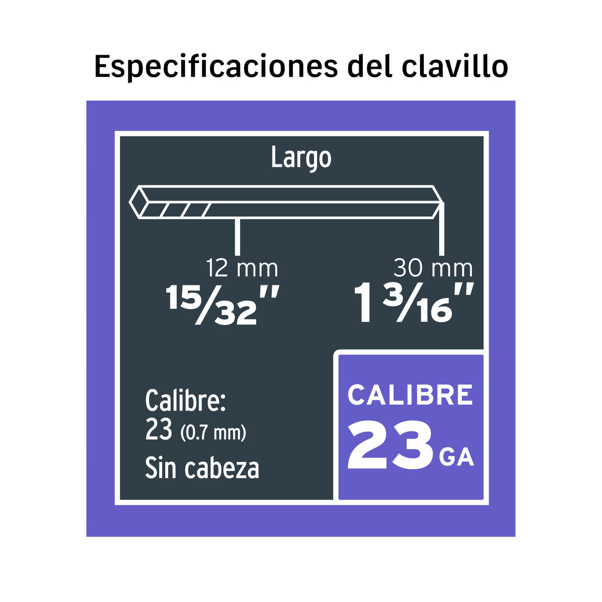 Clavadora neumática profesional calibre 23