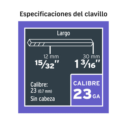 Clavadora neumática profesional calibre 23
