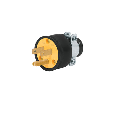 Clavija industrial reforzada aterrizada de 127 V y 15 A con 2 polos + tierra