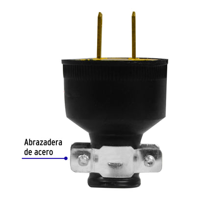 Clavija industrial reforzada polarizada de 127 V y 15 A