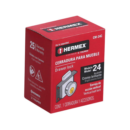 Cerradura para mueble modelo 24 cromo