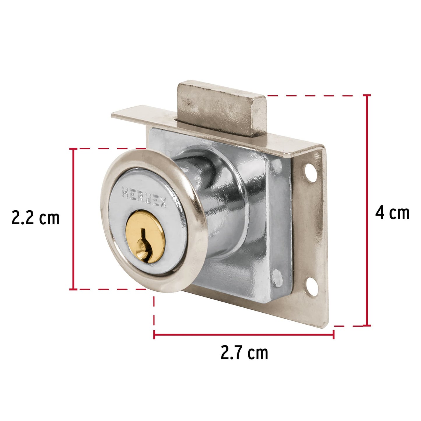Cerradura para mueble modelo 24 cromo