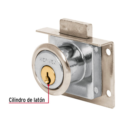 Cerradura para mueble modelo 24 cromo