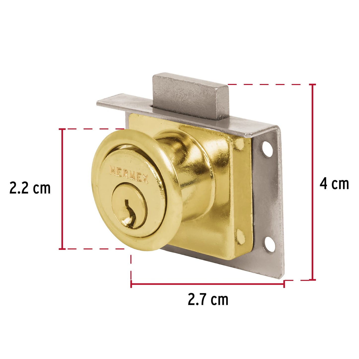Cerradura para mueble modelo 24 latón