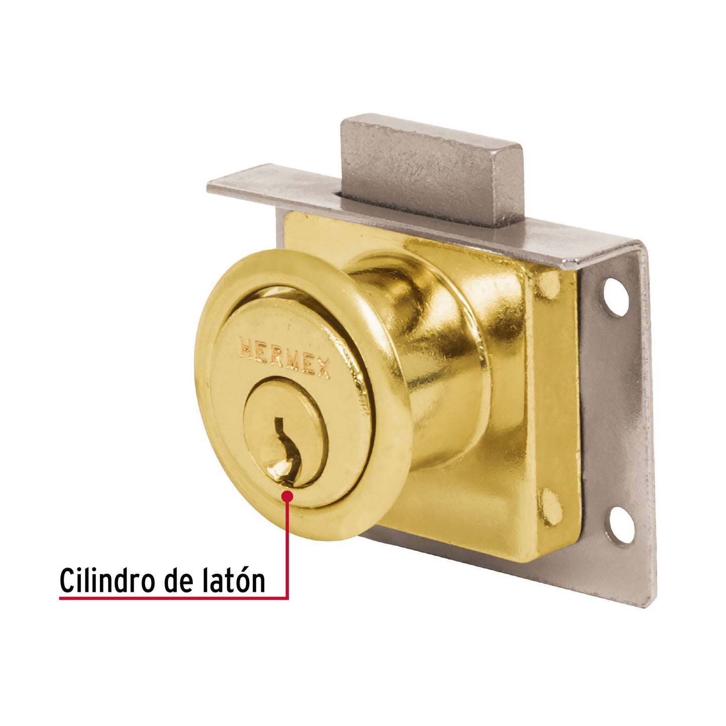 Cerradura para mueble modelo 24 latón