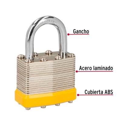 Candado laminado 40 mm gancho corto