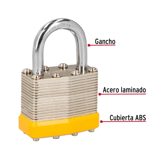 Juego de 4 candados cuerpo laminado 50 mm