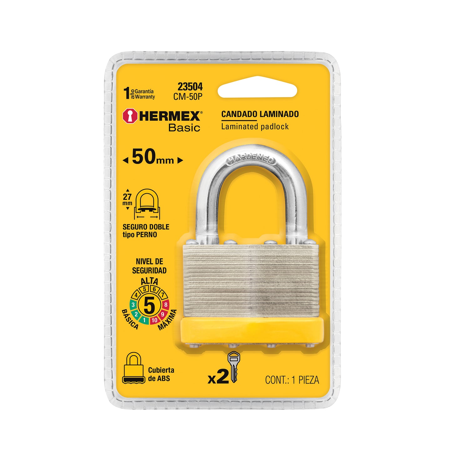 Candado laminado 50 mm gancho corto