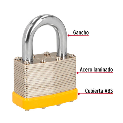 Candado laminado 50 mm gancho corto