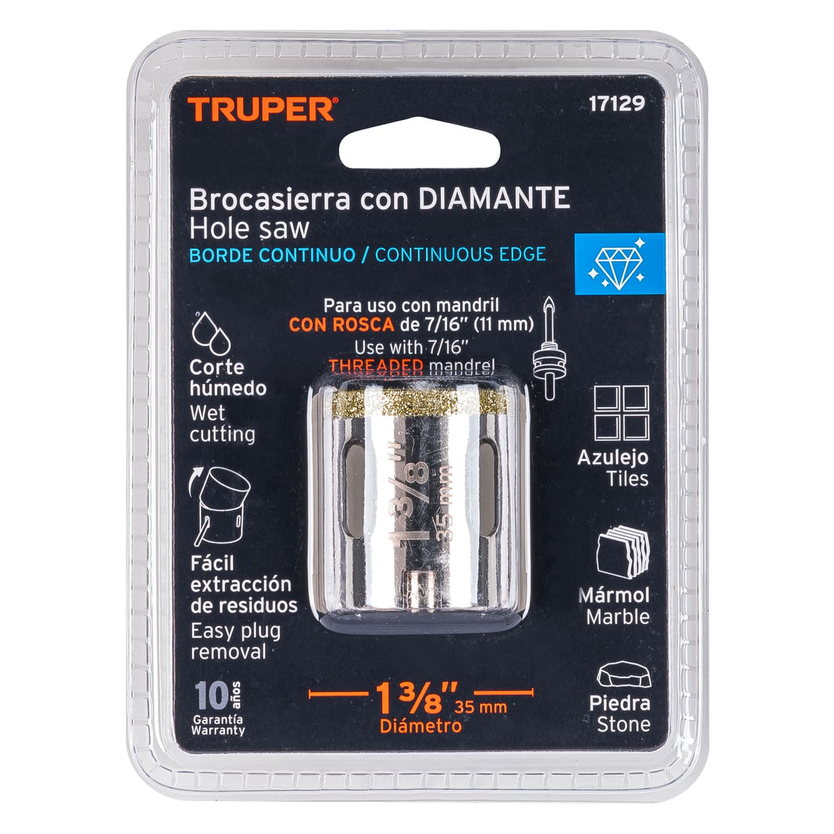 Brocasierra diamante 1-3/8" borde continuo · vista 4