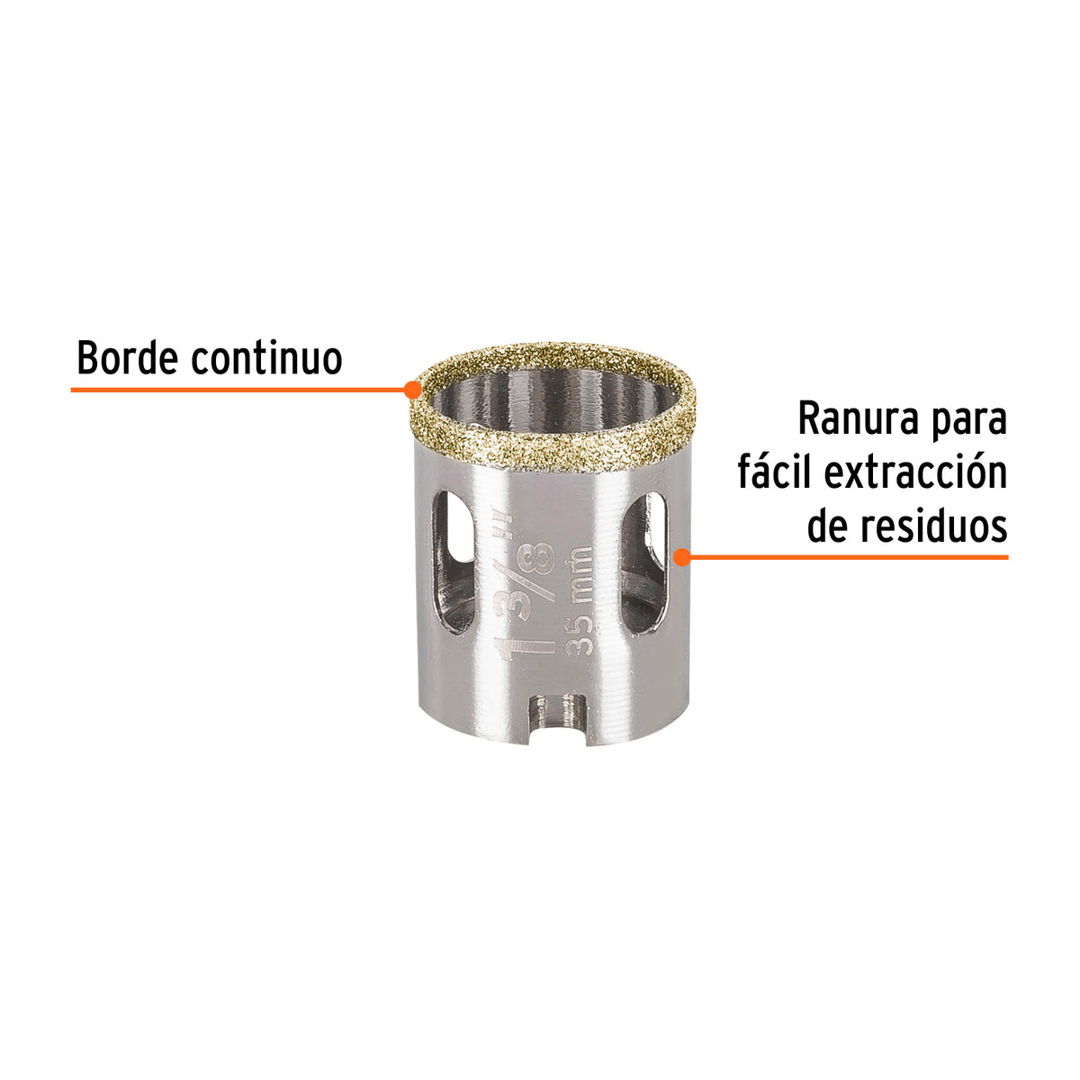 Brocasierra diamante 1-3/8" borde continuo · vista 2
