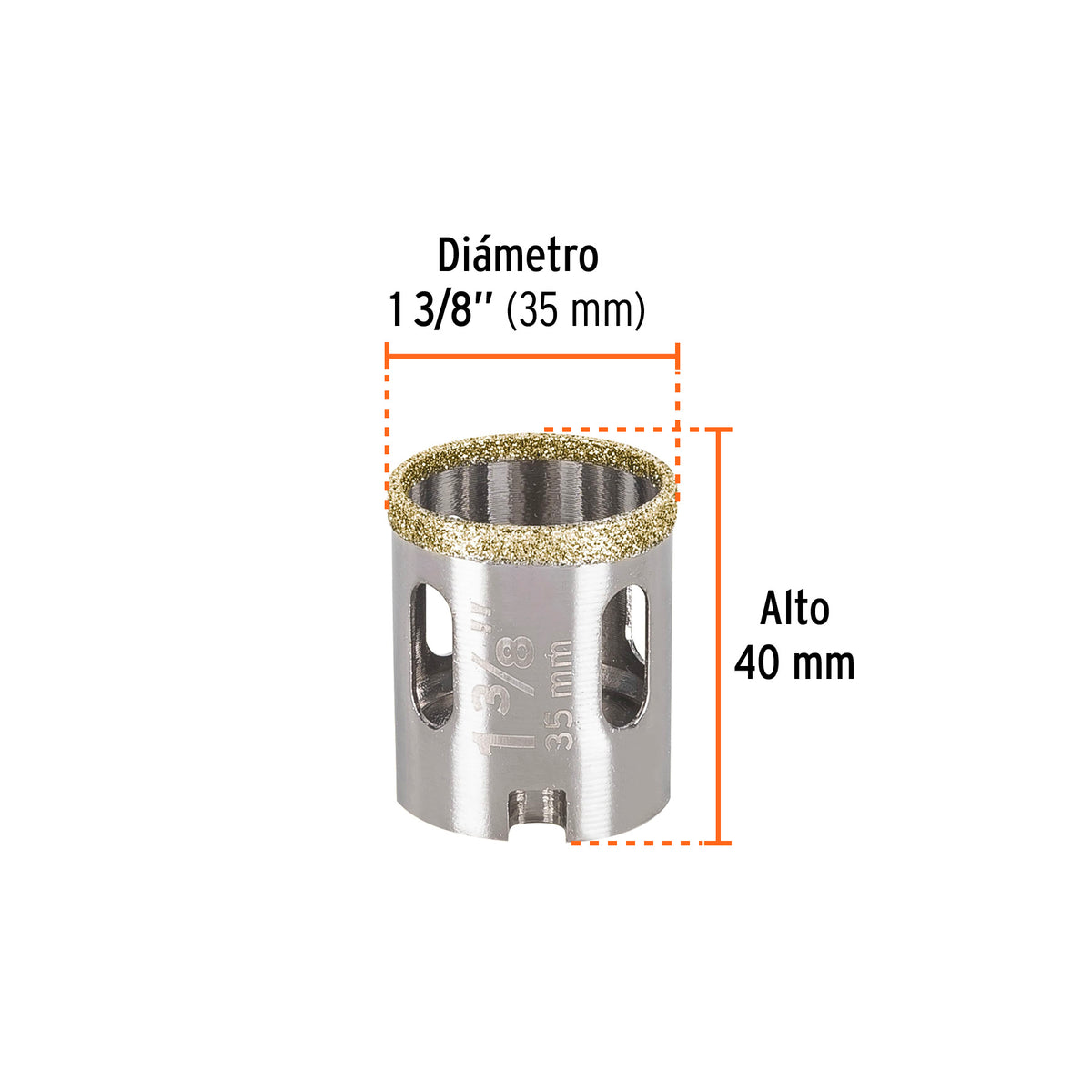 Brocasierra diamante 1-3/8" borde continuo · vista 3
