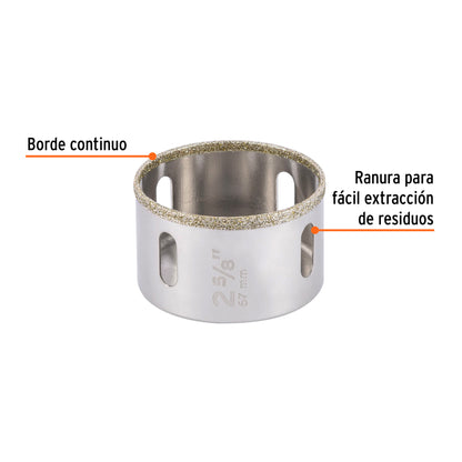 Brocasierra diamante 2-5/8" borde continuo · vista 2
