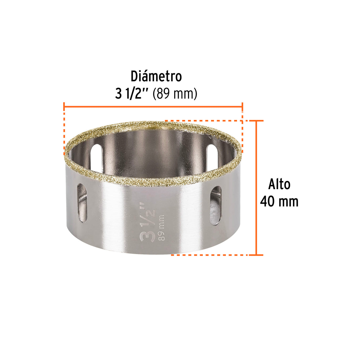Brocasierra diamante 3-1/2" borde continuo · vista 3